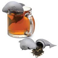 Shark Tea Infuser Novelty Brew Hot Beverage Strainer (Gray)