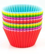 Silicone Baking Cups / Cupcake Liners - 12 Vibrant Muffin Molds in Storage Container - by Mrs. Cupcake N2