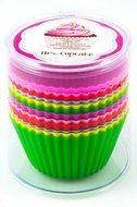 Silicone Baking Cups / Cupcake Liners - 12 Vibrant Muffin Molds in Storage Container - by Mrs. Cupcake N3
