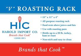 HIC Pro V-Shaped Wire Roasting Baking Broiling Rack, Nonstick, 15-Inches x 11-Inches x 4-Inches N4