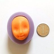 Bluelover 3D Baby Head Silicone Mold Girl Face Fondant Cake Mold N3