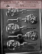 SCARY SKULL lolly Halloween Chocolate Candy mold With &copy; Molding Instruction - set of 3 mold
