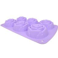 Webake 6-Cavity Rose Shape Silicone Cake Mold, Soap Mold, Bundt Cake Mold (Purple, 1pcs) N9