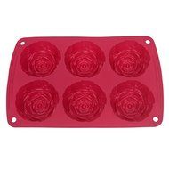 Webake 6-Cavity Rose Shape Silicone Cake Mold, Soap Mold, Bundt Cake Mold (Purple, 1pcs) N10