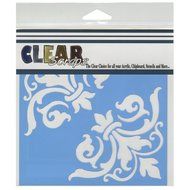 Clear Scraps CSSM6-CRFL Translucent Plastic Film Stencil, Corner Flourish, 6-Inch x 6-Inch