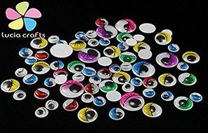4bagsx125pcs/bag 10/12/15/20mm Without Self-adhesive Wiggle Eyes Bonus Pack