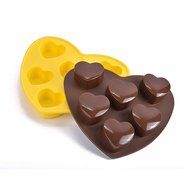 Silicone Cake Molds Ice Tray Hand Soap Mold Chocolate Mold, Love Heart Shaped, Random Color (2 Pack) N3