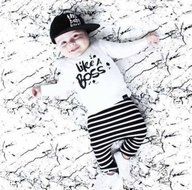 Clothes Set ,BeautyVan Kid Baby Girl Boy Set Clothes Letter Print Long Sleeve Shirt+ Stripe Pant Outfit (12M,... N8