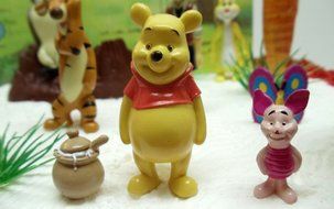 Winnie the Pooh 16 Piece Birthday Cake Topper Set Featuring 2&quot; Figures of Eeyore, Kanga, Roo, Owl, Tigger, Winnie... N4