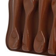 Delight eShop Silicone Baking Mould Spoon Design Chocolate Cake Biscuit Candy Jelly Soap Mold N8