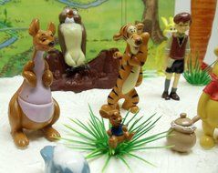 Winnie the Pooh 16 Piece Birthday Cake Topper Set Featuring 2&quot; Figures of Eeyore, Kanga, Roo, Owl, Tigger, Winnie... N6