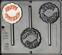 Happy Birthday Lollipop Chocolate Candy Mold 263 N2