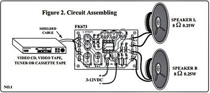 Mini Power Amplifier 1+1W Stereo Assembled Electronic Circuit Kit : FA673