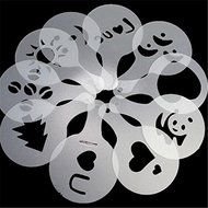 Coffee Latte Art Stencils DIY Decorating Cake Cappuccino FoamTool 15 PCS (S, White) N8