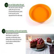 DiDaDi Light Orange Silicone Cake Mold Pan, Round Cake Baking Pans, Non-Stick Bakeware N4