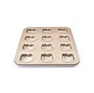 Astra shop Premium 9 Cup Champagne Cat Paw Prints Cake Pan Cute Baking Pan Non Stick Cake Mold Muffin Pan,11 x... N8