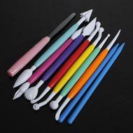 10pcs Fondant Cake Decorating Sugarcraft Paste Flower Clay Modeling Tools Cutter Set Kit