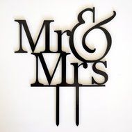 Mr &amp; Mrs Silhouette Wedding Cake Topper Pick