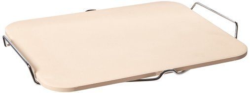 Pizzacraft PC0002 15' x 12.1' Rectangle Ceramic Baking/Pizza Stone with Wire Frame N2