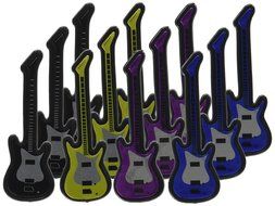Oasis Supply Assorted Colors Cupcake/Cake Decorating Toppers, 2-3/4-Inch, You Rock Guitar, Set of 12 N2