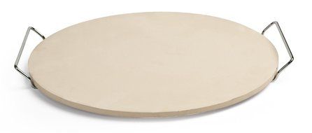 Pizzacraft PC0002 15' x 12.1' Rectangle Ceramic Baking/Pizza Stone with Wire Frame N4