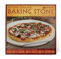 Pizzacraft PC0002 15' x 12.1' Rectangle Ceramic Baking/Pizza Stone with Wire Frame N5