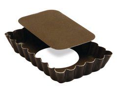 Gobel Small Rectangular Tart Pan Non Stick, Loose Removable Bottom