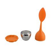 RuiChy Stainless Steel Tea Infuser Strainer with Silicone Leaf Lid N7