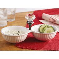Mud Pie Door Knob Double Dip Dish, White by Mud Pie