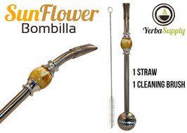 Easy Clean Yerba Mate Bombilla for Gourd Drinking Straw with Cleaning Brush and Removable Filter Head N22