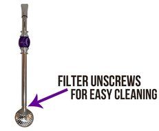 Easy Clean Yerba Mate Bombilla for Gourd Drinking Straw with Cleaning Brush and Removable Filter Head N24