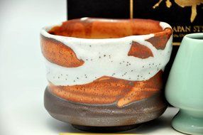 Japanese Mino Yaki ware Matcha Bowl And Tea Ceremony Set Green Tea 11 / 11 / 8cm (4.3 / 4.3 / 3.1inch)[7369] N2