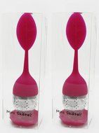 Mini Skater 2 PCS Tea Infuser Leaf Strainer Handle with Steel Ball Silicone Leaf Lid (Rose) N8