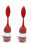 Mini Skater 2 PCS Tea Infuser Leaf Strainer Handle with Steel Ball Silicone Leaf Lid (Rose) N10