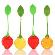 Tea Bag Infuser-Senbowe&trade; 4 Pack Colorful Strawberry &amp; Lemon Genuine Premium Silicone Reusable Tea Ball Infuser... N2
