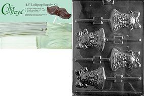 Cybrtrayd W008 Bell Lolly Chocolate Candy Mold with Exclusive Cybrtrayd Copyrighted Chocolate Molding Instructions N3