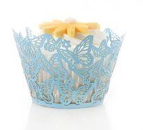 Derker 50 Pcs Laser Cut Cupcake Collars Butterfly Cupcake Wrappers Wraps Wedding Birthday Baby Shower Party Cupcake... N9