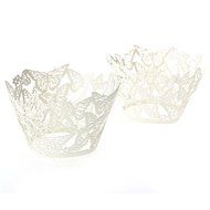 Derker 50 Pcs Laser Cut Cupcake Collars Butterfly Cupcake Wrappers Wraps Wedding Birthday Baby Shower Party Cupcake... N10