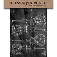 Dress My Cupcake DMCW053 Chocolate Candy Mold, Heart Bride and Groom Lollipop, Wedding