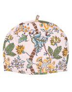 White Tea Cosy Cotton 15x11 Tea Cozy Hand Block Printed Floral By Rajrang N5
