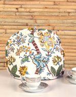 White Tea Cosy Cotton 15x11 Tea Cozy Hand Block Printed Floral By Rajrang N7