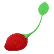 Generic Strawberry Design Silicone Tea Infuser Strainer Suitable for Teapot Teacup Red and Green
