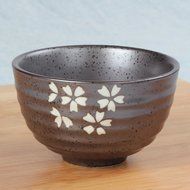 Tea Ceremony Matcha Bowl Green Tea Powder Ceramic Teaware Accessory 4 Patterns - Cherry Blossoms, 11.3x4.8x6.9cm N4