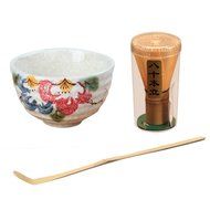 Tea Ceremony Matcha Bowl Green Tea Powder Ceramic Teaware Accessory 4 Patterns - Cherry Blossoms, 11.3x4.8x6.9cm N6