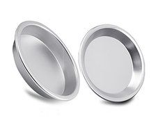 2 Pcs Pizza Tray Pan Baking Platters Non-Stick Aluminum Alloy Silvery,1 Deep Dish,1 Shallow Dish,10"