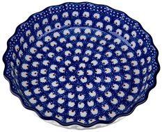 Ceramika Artystyczna Polish Handmade Deep Fluted Pie Pan 11" N2