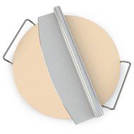 BakeitFun Premium Pizza Baking Set | 13" Ceramic Baking Stone with Chrome Plated Rack and Mezzaluna | Makes a... N8