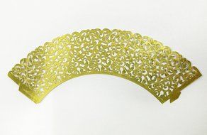 HUAL Cupcake Wrappers 50Filigree Artistic Bake Cake Paper Cups Little Vine Lace Laser Cut Liner Baking Cup Muffin... N4