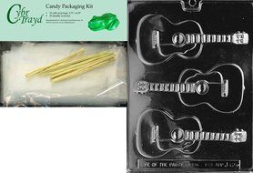 Cybrtrayd J065 Guitar Chocolate Candy Mold with Exclusive Cybrtrayd Copyrighted Chocolate Molding Instructions N5