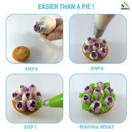 Ternola - RUSSIAN PIPING TIPS + E-GUIDE - Set of 31PCS for Cakes/Cupcakes Flower Decoration (9 Nozzles +1 Leaf... N6